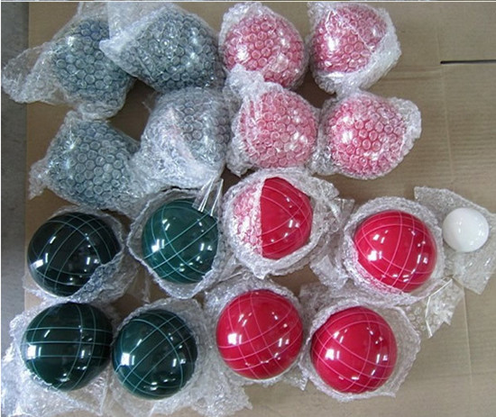 sell 90mm  Resin bocce set in red and green color