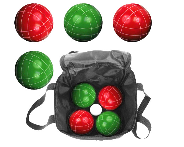 Resin bocce set 8 ball 110mm size red green color