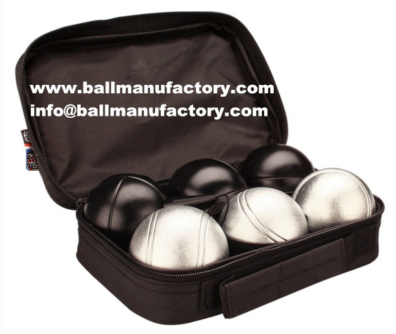 73mm black and silver color boules set 6 ball