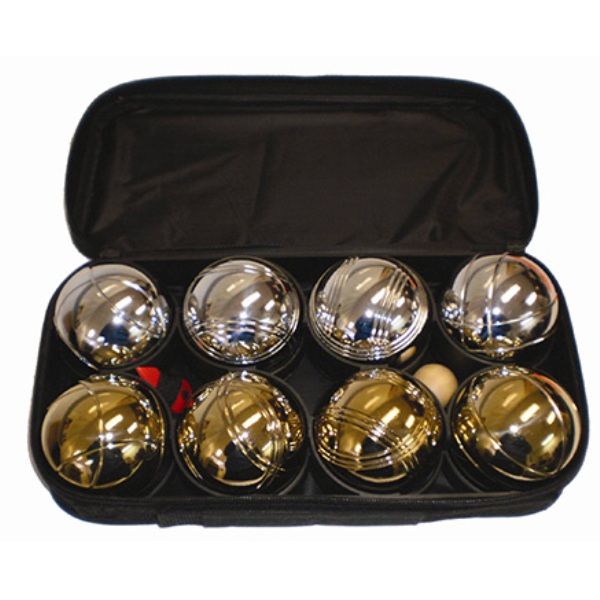 8 ball metal petanque set in silver / golden color