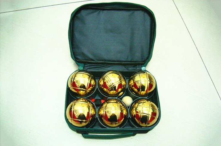 Golden color metal boules sets 6 ball Jeu Game