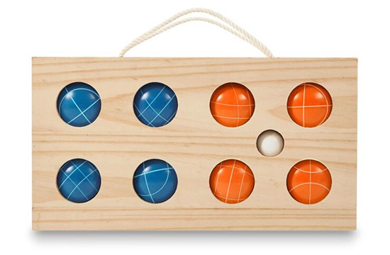 Resin bocce set game garden ball with wooden box