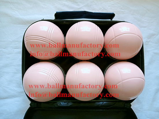 outdoor sport game boules ball petanque pink color