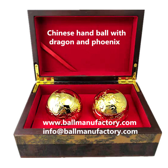 Chinese hand ball in 24k gold finish