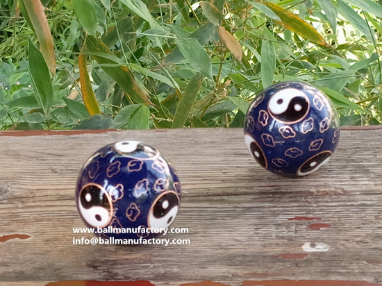 Chinese therapy ball Yin Yang blue gift for men 50