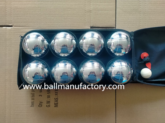 Metal boules set 8 ball  custom printed nylon case