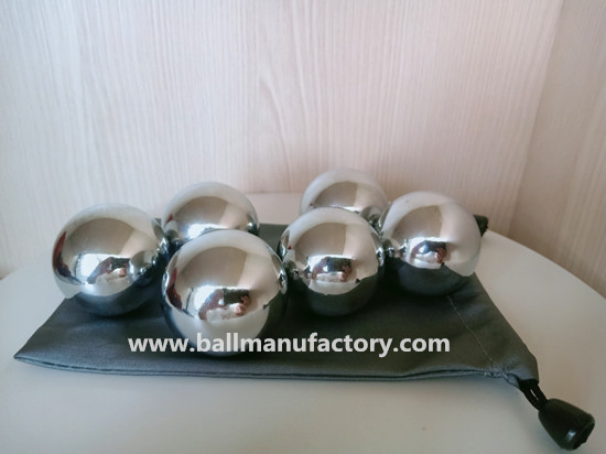 Chinese metal chiming  baoding balls with  bag